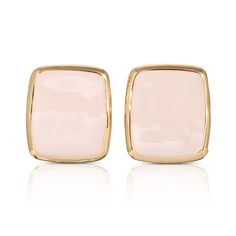 Meet our SLICE earrings - a rectangular enamel style. The SLICE earrings are Gold plated with Cream colored enamel, designed to bring some brightness to your looks. This statement piece goes well with bright coloured outfits as pictured. Modern Pink Rectangular Earrings, Bright Colored Outfits, Summer Earrings, Summer Earring, Gold Piece, Silver Pendants, Square Shape, Vintage Earrings, Ear Piercings