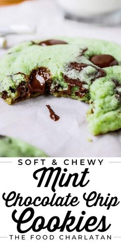 soft and chewy mint chocolate chip cookies are the perfect dessert