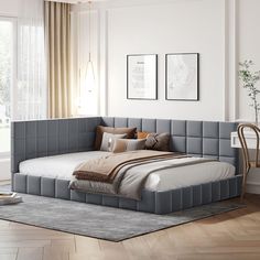 PRICES MAY VARY. 🍩[Elegant Design] - Elevate the timeless elegance of your master or guest bedroom with our upholstered daybed, infusing a contemporary touch into the space. The backrest and armrest boast exquisite lattice detailing, enhancing the overall aesthetic appeal. Wrapped in a neutral-toned velvet fabric upholstery, this daybed bringing a hint of sophistication to any bedroom decor. Rely on this stylish and functional daybed to completely revamp your space into a comfortable and fashio Sofa Bed Wood, Full Daybed, Day Bed Frame, Full Size Daybed, Sofa Bed Frame, Velvet Sofa Bed, Bed In Corner, Daybed Bedding, Wood Daybed