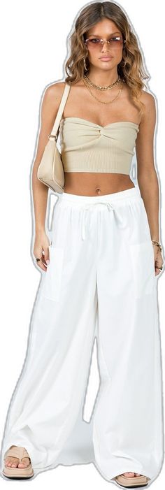 Versatile Tops With Elastic Waistband For Summer, Versatile Summer Tops With Elastic Waistband, White Top With Elastic Waistband For Spring, Cute Crop Tops, Buy Now Pay Later, Princess Polly, Buy Now, Crop Tops, Cream