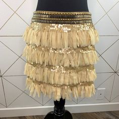 Brand: Arden B Style: Peach Fuzz Fringe & Sequin Skirt Features: Fully Lined Sequins Fringe Metal Waistband Zip Back Closure 100% Cotton Condition: Nwt Size: Xs Approximate Flat Measurements: Waist: 14.5” Length: 15.5” Beige Ruffled Skirt For Parties, Beige Tiered Skirt For Party, Fitted Beige Skirt For Festivals, Bohemian Ruffled Skirt For Party, Bohemian Party Skirt, Bohemian Skirt For Party, Beige Lined Skirt For Party, Bohemian Party Bottoms With Ruffled Skirt, Bohemian Tiered Mini Skirt For Party