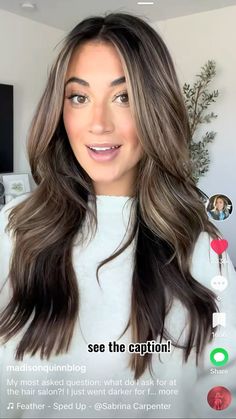 Brunette With Subtle Blonde Highlights, Brunette Hair With Deminsion, Subtle Blonde Highlights In Brown Hair, Brown Hair Subtle Highlights, Subtle Blonde Highlights, Brown Hair Looks, Graduation Hairstyles, Brunette Hair With Highlights, Brown Hair With Highlights