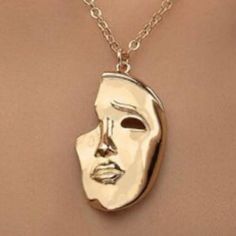 “Phantom Of The Opera” Gold Theatre Masquerade African War Mask Sons Of Harpy Game Of Thrones Comedy Tragedy Drama Greek Roman God Goddess Artistic Artsy Necklace. Gold Sculpted Partial/Broken/Half Masquerade/Drama/Phantom Face Mask Pendant. On A Link Chain. Just Amazing!! New. *Also Available In Matching Earrings! Measurements: Pendant Length: 1.9” Pendant Width: 1.1” Chain Length: 16.5 (+ 3” Extender Chain) If You Want It, Don’t Let It Get Away Send Me An Offer! I Love To Do Bundle Order Disco Masquerade African, Theatre Faces, Drama Masks, Art Final, God Goddess, Comedy And Tragedy, Half Mask, The Opera, Just Amazing