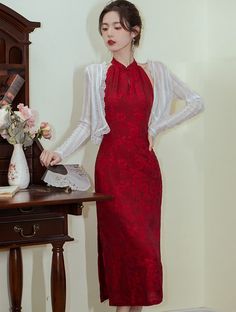 Size: M Qipao Dress, White Cardigan, Chinese Culture, Good Fortune, Casual Everyday, Cheongsam, Xl Dress, The Dress, Floral Print