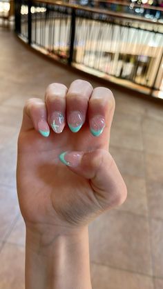 Teal Nail Designs Summer, Preppy Beach Nails, Christmas Beach Nails, Simple Beachy Nails, Nails For Spain, Summer Beachy Nails, Beach Nails Almond, Beach Acrylic Nails, Cute Beachy Nails