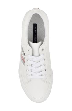 Signature logo accents stand out on a low-profile sneaker grounded by a sporty cupsole for street-savvy appeal. Synthetic and textile upper/textile lining/synthetic sole Imported Signature Logo, Low Profile, Womens Sneakers, Tommy Hilfiger, Size 10, Nordstrom, Sneakers, Free Shipping