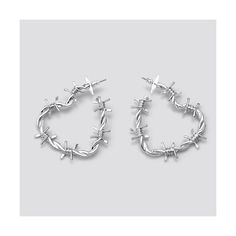 Barbed Wire Heart Hoop Earing - Wild Fable™ Silver : Target Barbed Wire Heart, Wire Heart, Heart Hoop Earrings, Barbed Wire, Wild Fable, Grunge Outfits, Same Day Delivery, Fitness Fashion, Aura