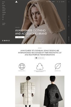 the website design for an apparel brand