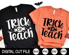 Halloween Teacher Svg Free, Trick Or Teach Shirt, October Teacher Shirts, Spooky Teacher Shirt, Teacher Halloween Shirts Svg, Halloween Shirts For Teachers, Halloween Teacher Shirt, Kindergarten Tshirts