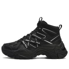 (WMNS) FILA Sofia 1S Mid Shoes 'Black Velvet' F12W341112FBK Mid Shoes, Shoes Black, Black Velvet, Black Shoes, Sofia, Velvet, Black