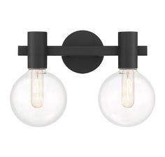 Collection: Busbie View, Material: Glass, Finish Color: Warm Brass, Width: 15.5", Height: 10", Depth: 7.5", Lamping Type: Incandescent, Number Of Bulbs: 2, Wattage: 60 Watts, Dimmable: Yes, Moisture Rating: Damp Rated, Desc: This Bailey Street Home House Busbie View 2-light bath vanity light showcases streamlined style that makes it ideal for any bathroom. Round clear glass shades add an extra dimension and extra protection for the light bulbs within. Chrome finish. Busbie View is 15.5" in width Light Bathroom Vanity, Savoy House Lighting, Contemporary Vanity, Light Bathroom, Contemporary Bathroom Vanity, Savoy House, Bath Vanity Lighting, Wall Light Fixtures, Bath Vanity