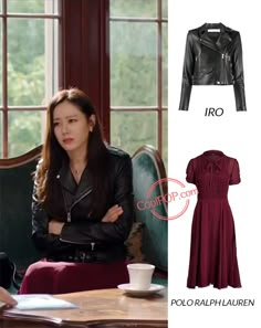 Leather Jacket And Dress, Korean Fashion Work, Georgette Material