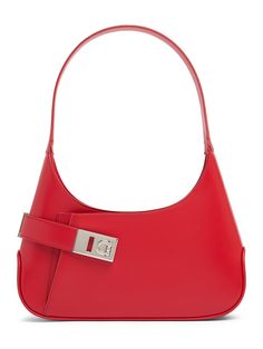 Find SALVATORE FERRAGAMO Small Archive Leather Shoulder Bag on Editorialist. Height: 14cm Width: 29cm Depth: 7cm. Fixed strap,Drop: 26cm. Top zip closure. Logo details. Silver-colored metal hardware. One external pocket Red Leather Baguette Bag With Removable Pouch, Red Shoulder Bag With Silver-tone Hardware For Evening, Red Evening Shoulder Bag With Silver-tone Hardware, Chic Red Leather Baguette Bag, Elegant Red Leather Baguette Bag, Red Formal Baguette Bag, Red Leather Tote Baguette Bag, Red Shoulder Bag With Silver-tone Hardware For Shopping, Modern Red Shoulder Bag With Silver-tone Hardware