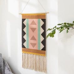 Macramé Geometric Tassel Tapestry - Starhauz.com Handmade Wall Hangings, Boho Interior Design, Handmade Tapestries, Bohemian Wall Decor, Bohemian Handmade, Handmade Wall Hanging, Large Macrame, Macrame Hanging, Decoration Originale