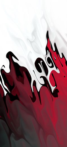 an abstract red and white background with black swirls