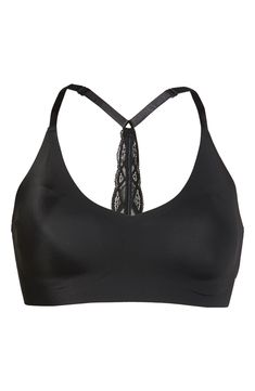 Lace along the racerback adds a pretty touch to this buttery-soft bralette made without wires or seams for barely there comfort as it disappears under clothes. Style Name:True & Co. True Body Triangle Lace Racerback Bralette. Style Number: 5905226. Black Seamless Bra With Strappy Back, Medium Support Racerback Bra With Removable Pads, Racerback Bra With Removable Pads And Medium Support, Seamless Stretch Racerback Bra, Racerback Stretch Bra With Removable Pads, Stretch Racerback Bra With Removable Pads, Seamless Stretch T-back Bra, T-back Stretch Bra With Removable Pads, Seamless Racerback Bra With Medium Support