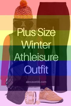 [PaidLink] Plus Size Winter Athleisure Outfit - A Plus Size Casual Outfit With Black Yoga Pants And A Grey Vest. Great For Running Errands With A Sling Bag. Alexa Webb #yogaoutfitideas