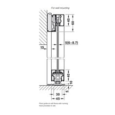 the drawing shows an image of a sliding door with measurements and measurements for each section