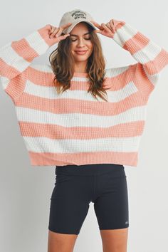 Stay stylish and cozy with our Striped Round Neck Long Sleeve Sweater. Crafted with comfort in mind, this sweater features a classic round neckline and long sleeves to keep you warm during chilly days. The charming striped pattern adds a touch of timeless flair to your wardrobe, making it a versatile piece for casual outings or relaxed days at home. Made from soft, high-quality fabric, this sweater offers both comfort and style, making it a must-have addition to your collection. Jumpsuit Shorts Rompers, Kimono Dress, Short Jumpsuit, Sleeve Sweater, Tube Top, Sweater Jacket, Stripes Pattern, Long Sleeve Sweater, Round Neckline