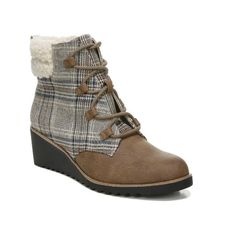 Manufacturer: LifeStride Size Origin: US Style Type: Wedge Boots Collection: Lifestride Velocity 2.0 Closure: Material: Fabric/Man Made Fabric Type: Faux Fur Sku: BH5539459 Size: 8.5.  Color: Brown.  Gender: female.  Age Group: adult. Lifestride Shoes, Trendy Womens Shoes, Comfortable Wedges, Wedge Bootie, Toes Designs, Lace Up Wedges, Pointed Toe Boots, Stylish Boots, Chunky Block Heels