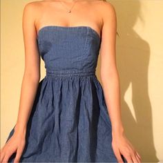 Denim Strapless Mini Dress By Free People! Never Worn! Strapless Dark Wash Mini Dress For Spring, Casual Dark Wash Strapless Dress, Dark Wash Strapless Mini Dress For Summer, Dark Wash Strapless Dress For Summer, Strapless Dark Wash Denim Dress For Spring, Fitted Strapless Denim Dress For Day Out, Strapless Fitted Denim Dress For Day Out, Medium Wash Strapless Mini Dress For Spring, Casual Strapless Mini Dress In Denim Blue