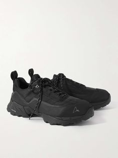 Shop ROA Katharina Rubber and Leather-Trimmed Mesh Hiking Sneakers, Explore the latest in-season ROA collection today on MR PORTER Roa Shoes, Roa Hiking, Hiking Sneakers, Trail Running Shoes, Black Sneakers, Leather Trims, Boots Men, Top Sneakers, Black Boots