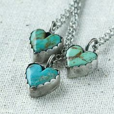 Turquoise Heart Necklace, Southwestern Necklace, Sterling Silver Heart Necklace, Turquoise Heart, Bleu Turquoise, Silver Heart Necklace, Turquoise Stones, I Love Jewelry, Sterling Silver Heart