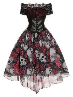 Rosie Core, Punk Dresses, Goth Culture, Goth Dresses, Corp Goth, 1950s Halloween, Halloween Mode, Style Vert, Retro Stage