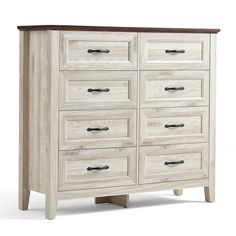 an image of a white dresser with drawers