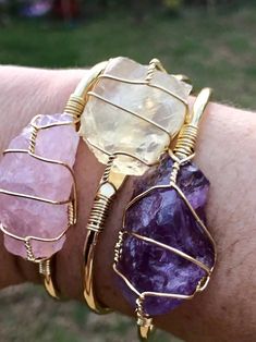 Citrine, rose quartz, Amethyst bracelets!! – Buy Dream Crystals Dope Jewelry Accessories, 1 Rose, Dope Jewelry, Chunky Jewelry, Rose Quartz Beads, Diy Crystals, Amethyst Bracelet, Beads And Wire, One 1