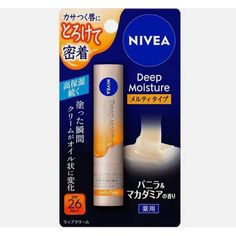 Brand New Nivea Deep Moisture Melty Cream Japanese Very Popular Lip Stick Balm 2.2g Vanilla & Macadamia Lip Balm Nivea, Nivea Makeup, Nivea Lip Balm, Haus Laboratories, Apple Brandy, Kajal Eyeliner, Vegan Lip Balm, Liquid Concealer, Liquid Eyeshadow