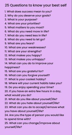 Ways To Get To Know Yourself Better, Questions To Ask Future Self, Question For Yourself, How To Get To Know Yourself Better, Self Worth Questions, Question To Know Yourself, Questions To Heal Yourself, Self Help Questions, Self Growth Questions