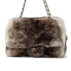 Chanel Chain Shoulder Bag Coco Mark Lapin Fur White Chanel Chain, Fur Bag, Chanel Shoulder Bag, Versace Bags, Perfume Brands, Chanel Bags, Chain Shoulder Bag, Lv Bag, White Bag