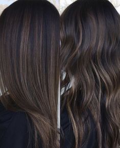 Baylage Hair, Balayage Straight Hair, Dark Brunette Hair, Balayage Hair Dark, Brunette Balayage Hair