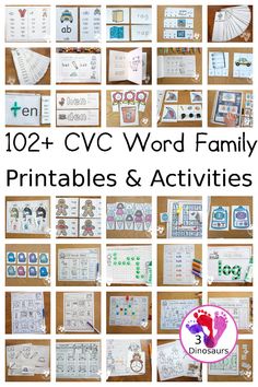 lots of printables and activities for kids to use with the cvc word family