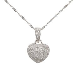 Exuding love and sophistication, the 18k White Gold Cluster Diamond Heart Clasped Pendant is a stunning piece of jewelry. Crafted in luxurious 18k white gold, this pendant features a heart-shaped design with a hinged clasp closure. Adorned with a cluster of 94 round brilliant cut diamonds, totaling 0.47 carats, the pendant sparkles elegantly. With dimensions of 23.5mm in length (including the bale) and 14.75mm in width, it weighs 4.2 grams, making it both stylish and lightweight. Pendant length Luxury White Gold Heart Pendant Diamond Necklace, Luxury Diamond White Heart Pendant Necklace, Diamond White Heart Pendant Jewelry With Sparkling Stones, White Brilliant Cut Heart Pendant Jewelry, White Diamond-cut Heart Pendant Necklace, Ring Bracelet Chain, Diamond Heart, Round Brilliant Cut Diamond, Brilliant Cut Diamond