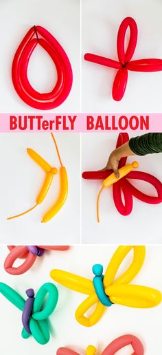 the instructions for how to make butterfly balloons