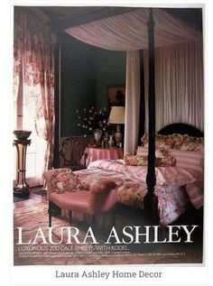 an old fashion bedroom with pink bedding and curtains