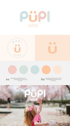 Brand Ci Design, Pastel Color Packaging Design, Kids Logo Design Ideas, Kawaii Branding, Pastel Logo Design, Pastel Branding, Cute Branding