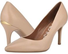 Women's Calvin Klein Gayle Pump | Zappos.com Calvin Klein Almond Toe Heels For Work, Calvin Klein Formal Heels, Calvin Klein Formal Heels For Fall, Spring Court Shoes For Workwear, Pointed Shape, Pointed Court Shoes For Workwear In Spring, Spring Pointed Court Shoes For Work, Pointed Court Shoes For Spring Workwear, Spring Workwear Pointed Court Shoes, Calvin Klein Heels With Padded Heel For Work