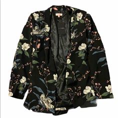 Nwt Jluxlabel Black Floral Belted Tie Blazer Jacket -Size: Large -Measurements Approx: Bust-Bust: 19”(Not Stretch) -Total Length: 32” -Color: Black Floral Pattern -Material: Self: 95% Polyester/5% Spandex Lining: Poly -Style: Blazer Jacket -Style #: J9750 -Details: Removable Belted Tie Front; Light Shoulder Pads -Condition: New W/ Tag -Color May Vary -Photo: Jluxlabel -Accurately Described & Represented -Final Sale. Backed By Pm Buyer Protection. Buyer Agrees To & Understands Condition Of Item. Elegant Black Blazer With Floral Print, Elegant Black Floral Print Blazer, Chic Office Blazer With Floral Print, Long Sleeve Floral Print Blazer For Party, Floral Print Long Sleeve Blazer For Party, Formal Fall Floral Print Blazer, Formal Floral Print Outerwear For Spring, Spring Office Blazer With Floral Print, Floral Print Long Sleeve Blazer For Office