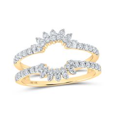 Radiant Love: 10kt Yellow Gold Womens Round Diamond Wrap Enhancer Wedding Band 1/2 Cttw #Gold #Diamond #Grunge #Minimalist #LookOfTheDay #FashionDiaries #Influencer #OutfitDaily #IGers #FashionDaily #Trendy #OutfitPost #StyleInspiration #FashionStylist #Fashionable #Fashion #LookBook #ModelPhotography #FashionWeek #HippieGirls #IGModel #JewelryAddict #WIW #Comfy #StyleBlog #Jewelry #Vintage #OutfitOfTheDay #OOTD #Fashionista Enhancer Wedding Band, Ring Enhancer, Ring Guard, Gold Wrap, Anniversary Bands, Delicate Necklace, Everyday Jewelry, Ring Size 7, Diamond Clarity