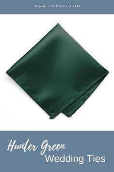 Hunter Green Solid Color Pocket Square. Free color swatches available. #wedding #weddingideas2018 #weddingonabudget #weddingnight #green #groom #groomsmen #pocketsquare Green Groom, Hunter Green Wedding, Pocket Square Guide, Green Pocket Square, Green Solid Color, Suit Ideas, Groom Groomsmen, Groomsmen Suits, Wedding Ties