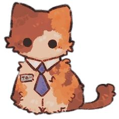 a drawing of a cat wearing a shirt and tie with his paw on the chest