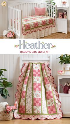 the baby's girl quilt kit is ready to be made into a crib