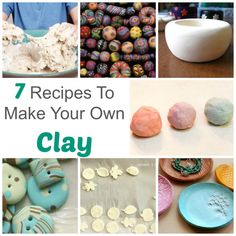 the collage shows different types of clay and how to make them with it's own hands