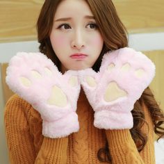 Texture: velvet  Color Classification:  Full-finger catlike - pink,  Half Finger catlike - pink, Claw Gloves, Cat Claws, Velvet Color, Jelly Sandals, Harajuku Fashion, Kawaii Fashion, Style Board, Discount Code, Fun Stuff