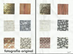 several different types of bricks and stones are shown in this graphic above it is an image of the same type of brick