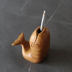 Best Office Gifts, Wood Whale, Unique Wood Carving, Wood Pen Holder, Wooden Island, Wooden Pen Holder, Handmade Desks, Plant Pot Decoration, Wooden Pen