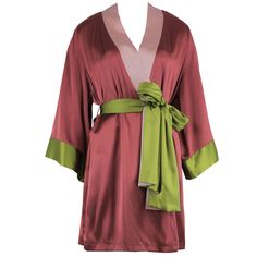 negligee silk MARJOLAINE Vivianne Silk V-neck Kimono For Daywear, Chic Silk Sleepwear With Satin Finish, Silk V-neck Sleepwear For Evening, Elegant Silk Dress With Kimono Sleeves, Elegant Pink V-neck Kimono, Chic Silk Sleepwear For Party, Elegant Silk Spring Robe, Elegant Silk V-neck Robe, Elegant Silk Robe For Spring